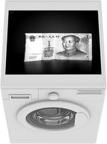 Wasmachine beschermer mat - Een bankbiljet uit China ofwel Renminbi - zwart wit - Breedte 55 cm x hoogte 45 cm