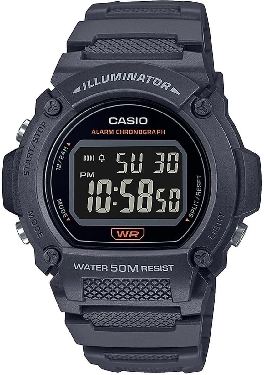 Casio Casio Collection W-219H-8BVEF Horloge - Kunststof - Grijs - Ø 44 mm