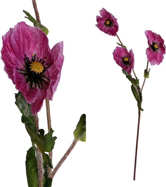 PTMD Garden Bloem Anemone Kunsttak - 35,5 x 11,5 x 68,5 cm - Roze