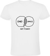 Dad jokes not funny Heren T-shirt | Papa | Vaderdag | Grappig | Wit