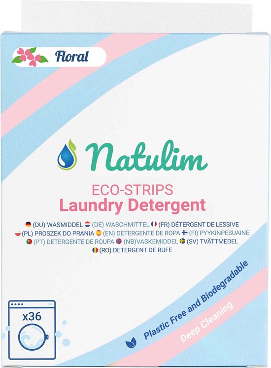 Natulim - Wasstrips - Detergent Sheets - Floral - Bloemen - 36 wasbeurten