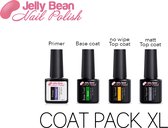 Jelly Bean Nail Polish Gel Nagellak - Coatpack XL - Base & Top coat nagellak set - Gel nagellak - UV gellak set - 2xTopcoat - Basecoat - Primer - UV Nagellak 8ml