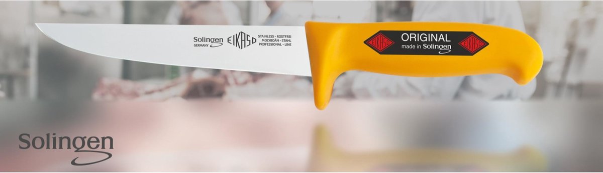 Eikaso Solingen Universeelmes met Stijf Lemmet 18 cm – Geel Profitect Heft