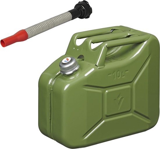 Jerrican en métal vert armée pour carburant avec bouchon magnétique 10  litres avec bec... | bol