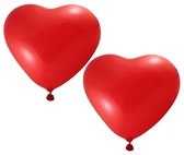 60x Hartjes ballonnen rood 27 cm - Valentijn/bruiloft versiering