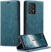 Caseme - Samsung Galaxy A73 - Retro Wallet Hoesje - 3 Opbergpasjes - Blauw