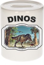 Dieren liefhebber dinosaurus t-rex spaarpot  9 cm jongens en meisjes - keramiek - Cadeau spaarpotten dinosaurussen liefhebber