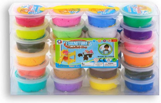 Luchtdrogende klei 24 kleuren, modelleerklei voor kinderen, doe-het-zelf vormende magische klei, cadeau voor kinderen, jongens, meisjes Luchtdrogende klei 24 kleuren, modelleerklei voor kinderen, doe-het-zelf vormende magische klei, cadeau voor kinderen, jongens, meisjes