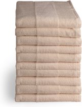 Casa Valeria Handdoeken set - Velour Border - 10 delig - 10x 60x100 - 100% katoen - Ecru