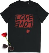 Love t shirt - Grunge Love ontwerp tshirt - Vintage print opdruk - T-shirt heren - T shirt dames - Love shirt vrouwen mannen - Unisex maten: S M L XL XXL XXXL - T shirt kleuren: Zwart en wit.