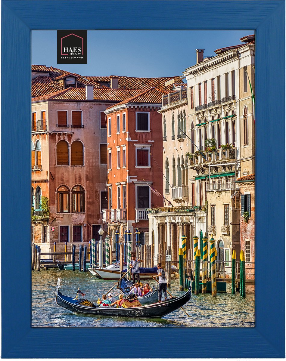 HAES deco Houten Fotolijst Venezia blauw voor 1 foto formaat 10x15 -SP12615