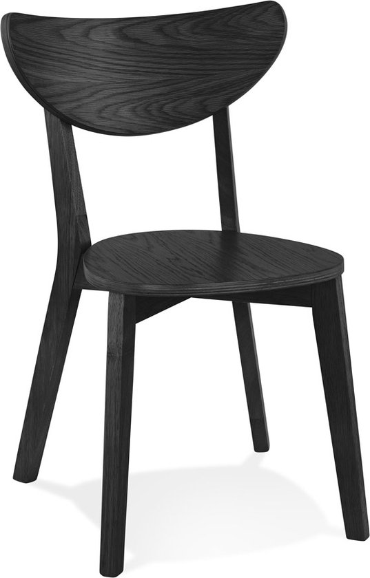 Alterego Moderne stoel 'MONA' van zwart hout - bestel per 2 stuks / prijs voor 1 stuk