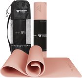 Yoga mat - Fitness mat rose gold - Sport mat - Yogamat anti slip & eco - Extra Dik - Duurzaam TPE materiaal - Incl Draagtas van Rockerz Fitness® - Valentijnsdag cadeau
