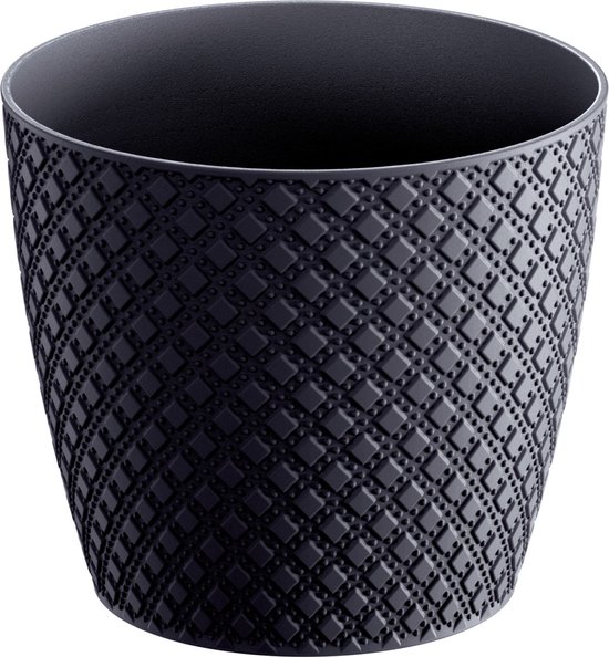 Ter Steege Bloempot/plantenpot - binnen - zwart/metaal - D24/H21 cm | Leen Bakker