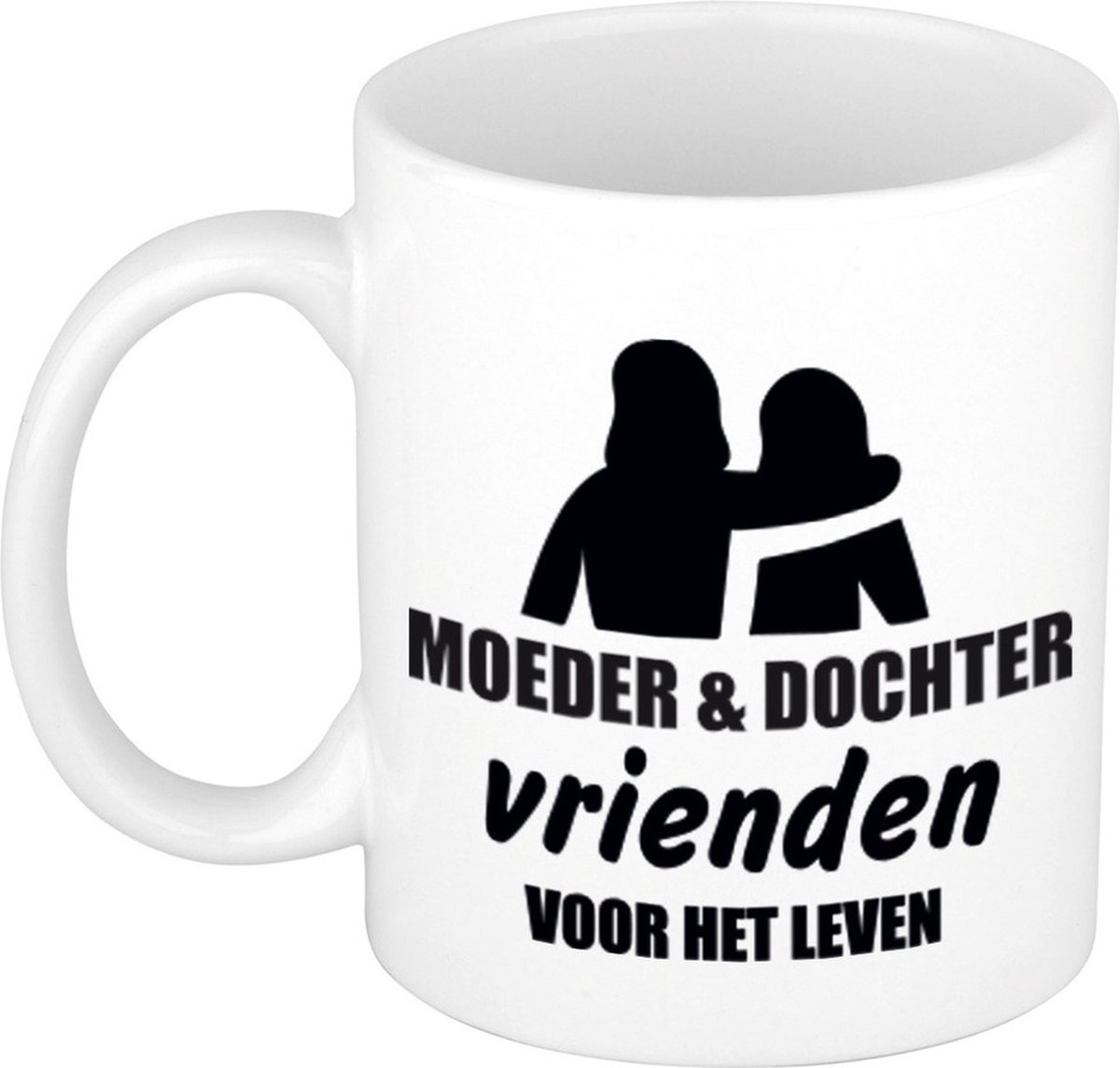 Moeder en dochter cadeau koffiemok / theebeker - 330 ml - wit - Cadeau mok / Moederdag