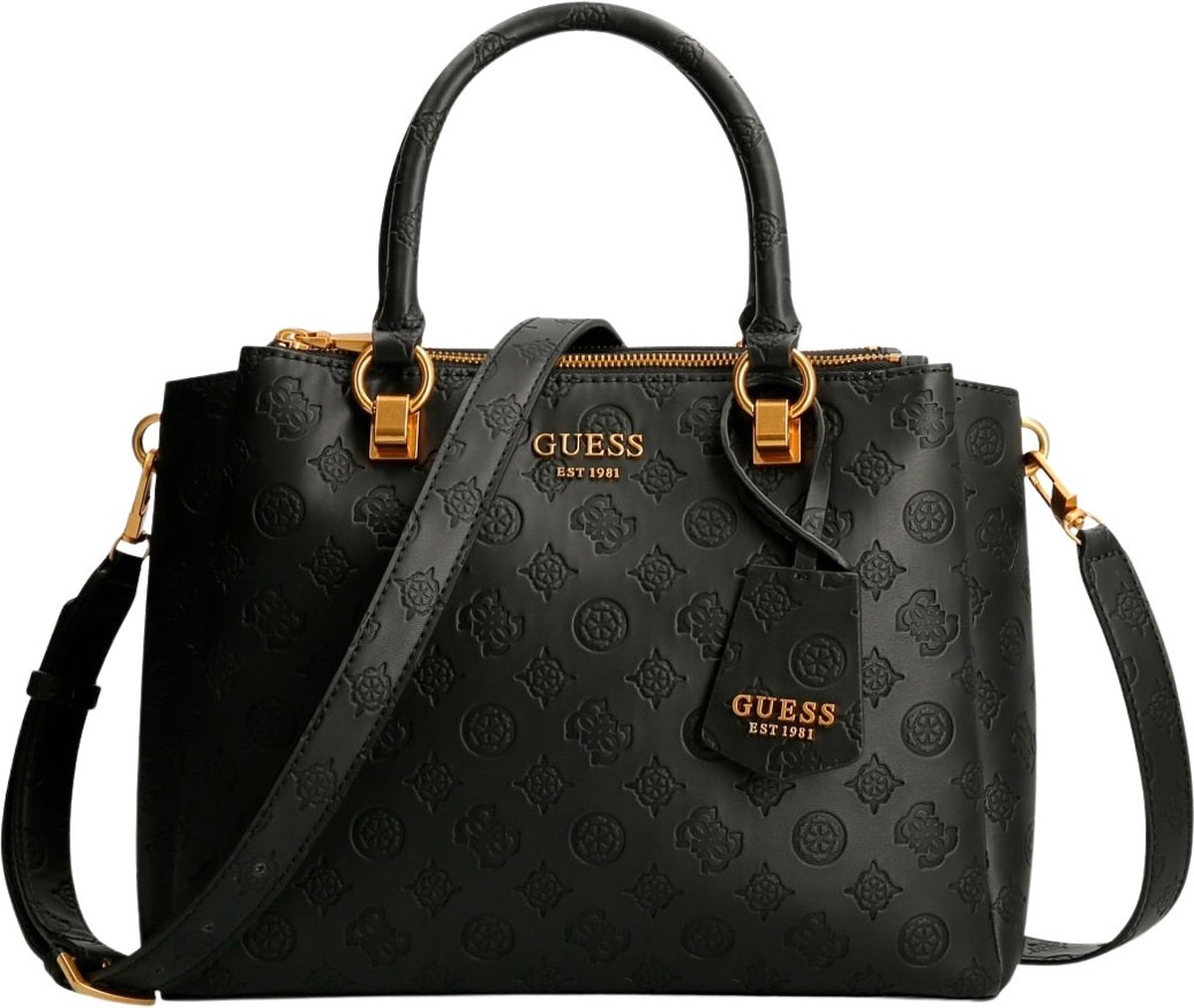 Guess Zanelle Status Satchel Dames Handtas Zwart