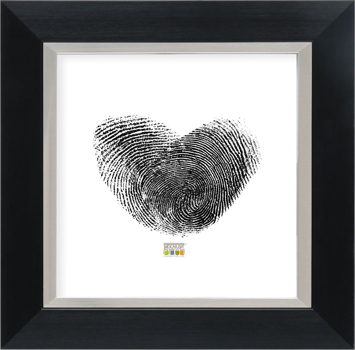 Deknudt Frames fotolijst S41NH2 - zwart met zilverbies - 30x30 cm