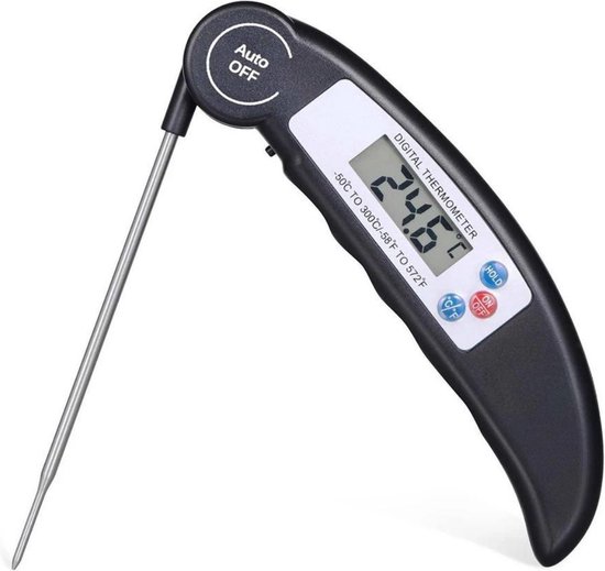 Keuken Thermometer - Vlees Thermometer - LCD scherm - 0 °C tot 300 °C - Zwart