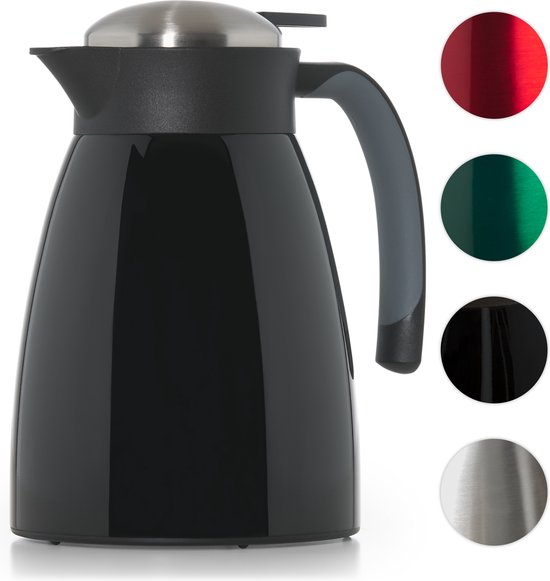 Blumtal - Thermoskan, thermoskan, 1 l, van roestvrij staal, dubbelwandig, geïsoleerd, koude en warme karaf, matte afwerking, zwart