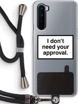 Case Company® - OnePlus Nord hoesje met Koord - Don't need approval - Telefoonhoesje met Zwart Koord - Bescherming aan alle Kanten en Over de Schermrand