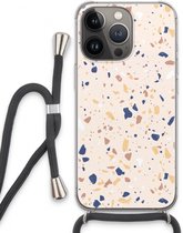 Case Company® - iPhone 13 Pro hoesje met Koord - Terrazzo N°23 - Telefoonhoesje met Zwart Koord - Extra Bescherming aan alle Kanten en Over de Schermrand