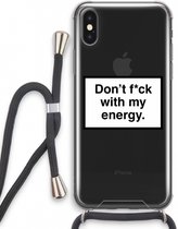 Case Company® - iPhone XS hoesje met Koord - My energy - Telefoonhoesje met Zwart Koord - Extra Bescherming aan alle Kanten en Over de Schermrand