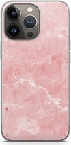 Case Company® - iPhone 13 Pro hoesje - Roze marmer - Soft Cover Telefoonhoesje - Bescherming aan alle Kanten en Schermrand