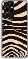 Case Company® - Samsung Galaxy S21 Ultra hoesje - Arizona Zebra - Soft Cover Telefoonhoesje - Bescherming aan alle Kanten en Schermrand