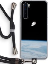 Case Company® - OnePlus Nord hoesje met Koord - Alone in Space - Telefoonhoesje met Zwart Koord - Bescherming aan alle Kanten en Over de Schermrand