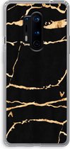 Case Company® - OnePlus 8 Pro hoesje - Gouden marmer - Soft Cover Telefoonhoesje - Bescherming aan alle Kanten en Schermrand