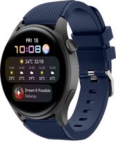 Siliconen Smartwatch bandje - Geschikt voor  Huawei Watch 3 - Pro siliconen bandje - donkerblauw - Strap-it Horlogeband / Polsband / Armband