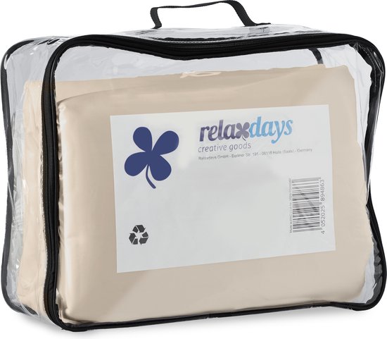 Relaxdays schaduwdoek rechthoek, 3.5 x 4.5 m, waterafstotend, uv bestendig, met touwen, terras, balkon, beige