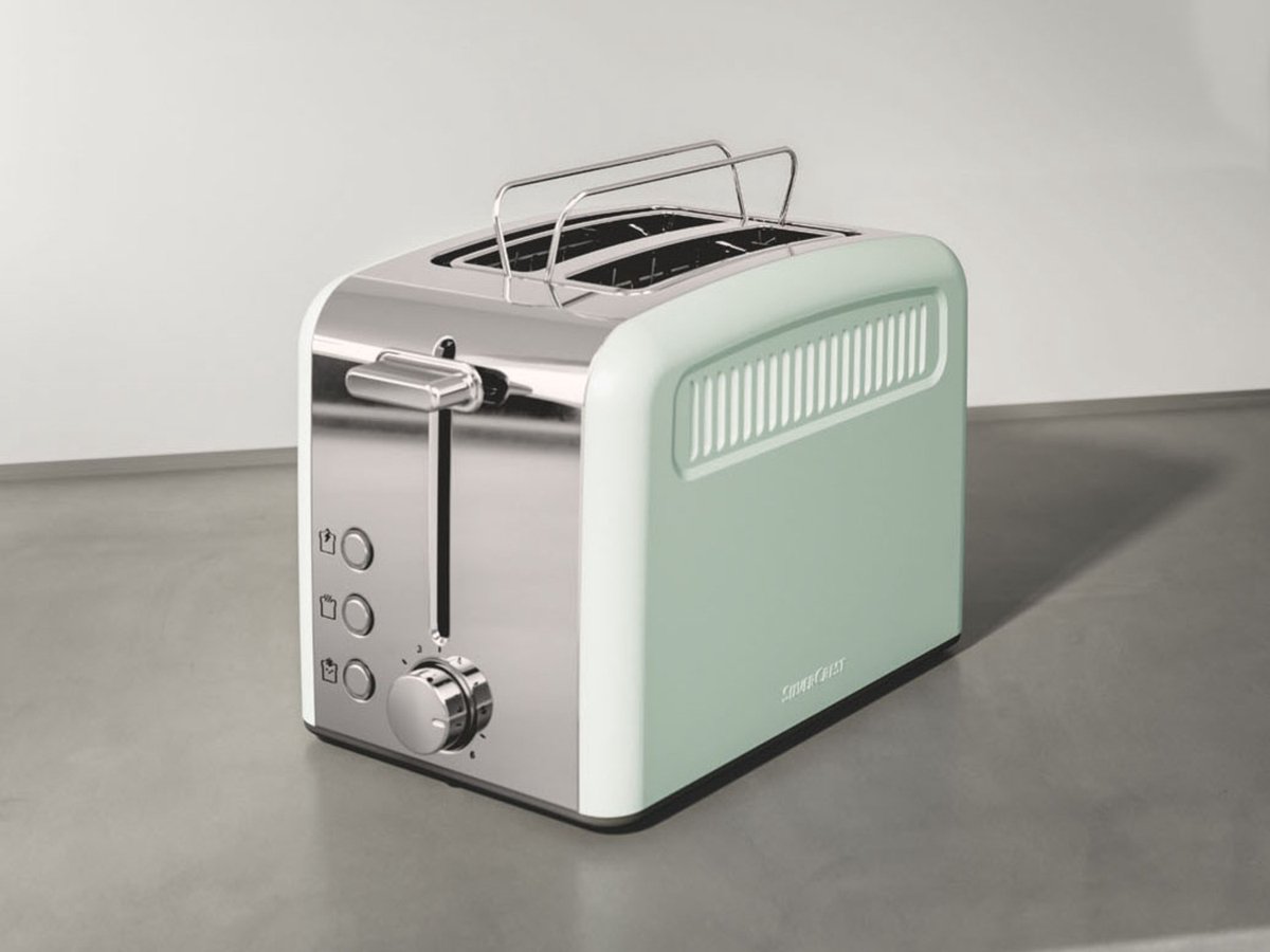CREATE Toast Studio XL Broodrooster, saliegroen, 6 standen, kruimellade