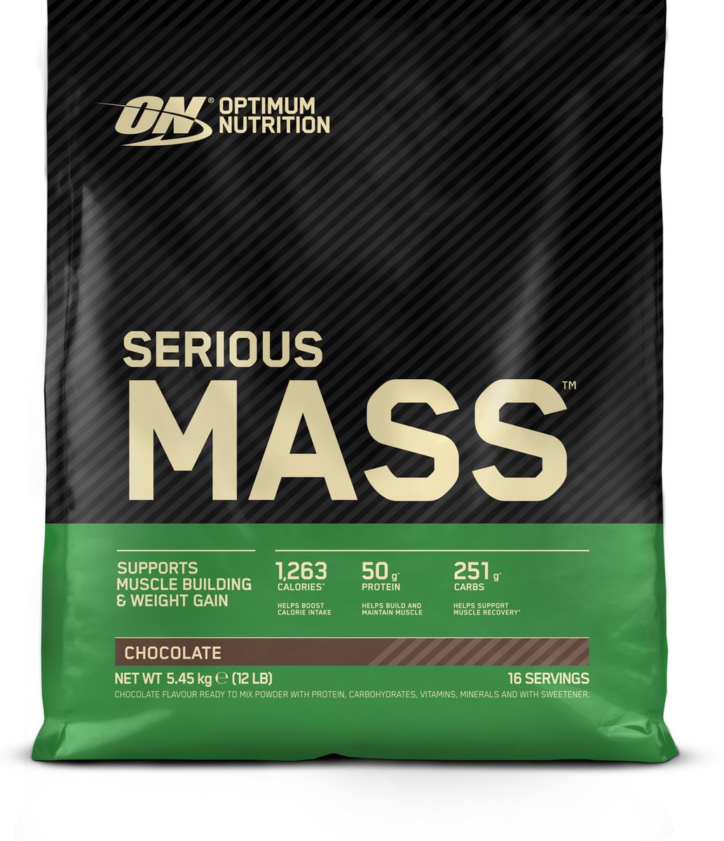Goedkoopste Optimum Nutrition Serious Mass - Chocolate - Mass Gainer - Weight Gainer - 5450 gram (16 servings