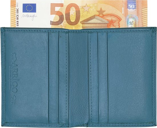 Pasjeshouder - Creditcardhouder - Briefgeld vak - Leer - Lichtblauw - Pasjes