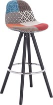Kamyra® Industriële Linnen Barkruk - Barstoelen met Rugleuning - Zithoogte 75 cm – Massief Hout – Multi Kleuren 38.5 x 33 cm