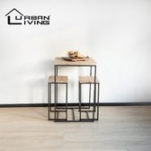 Urban Living - Hoge Bartafel met 2 Barstoelen/krukken