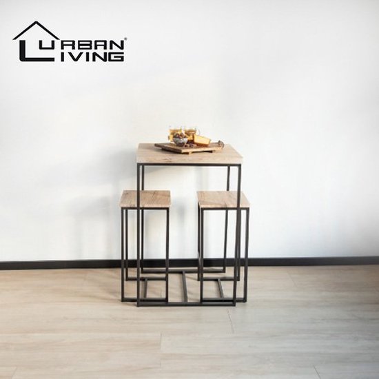 Urban Living - Table haute de bar avec 2 chaises de bar / tabourets |  bol.com