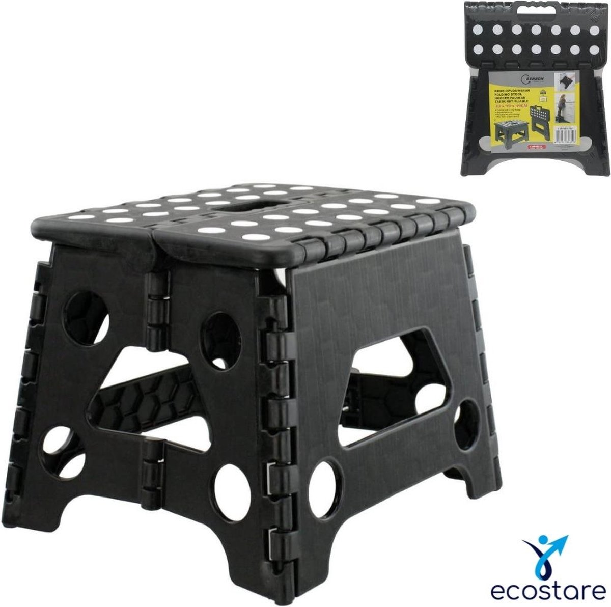 BENSON® - Opvouwbare kruk - Opvouwbare stoel - Krukje - Opstapje - Opvouwbaar - Maximaal draaggewicht 80 kg