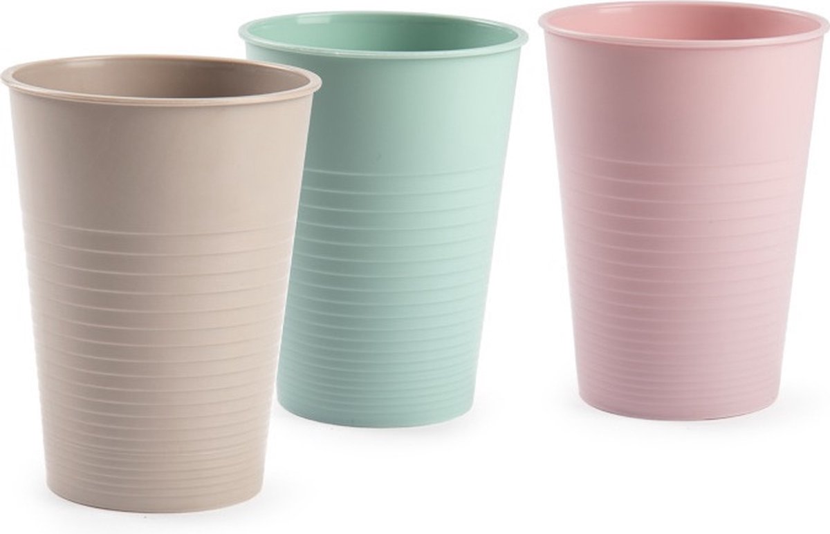 Plasticforte Drinkglazen - 36x stuks - gekleurd - 360 ml - waterglazen - onbreekbaar kunststof