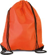2x stuks sport gymtas/draagtas in kleur oranje met handig rijgkoord 34 x 44 cm van polyester en verstevigde hoeken