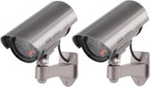 2x stuks dummy camera / beveiligingscamera met LED lampje - voor binnen en buiten
