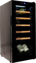 Vinata Premium Wijnklimaatkast Vrijstaand - Zwart - Wijnkoelkast 18 flessen - Wijnkast glazen deur