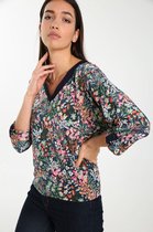 Cassis Dames T-shirt met bloemen - T-shirt - Maat 40