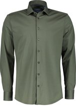 Ledûb Overhemd - Modern Fit - Groen - 3XL Grote Maten