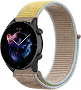 Nylon Smartwatch bandje - Geschikt voor  Amazfit GTR 3 - Pro nylon band - camel - GTR 3 & GTR 3 Pro - Strap-it Horlogeband / Polsband / Armband