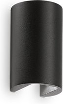 Ideal Lux Apollo - Wandlamp Modern - Zwart - H:11cm  - Universeel - Voor BinnenBuiten - Aluminium - Wandlampen - Slaapkamer - Woonkamer