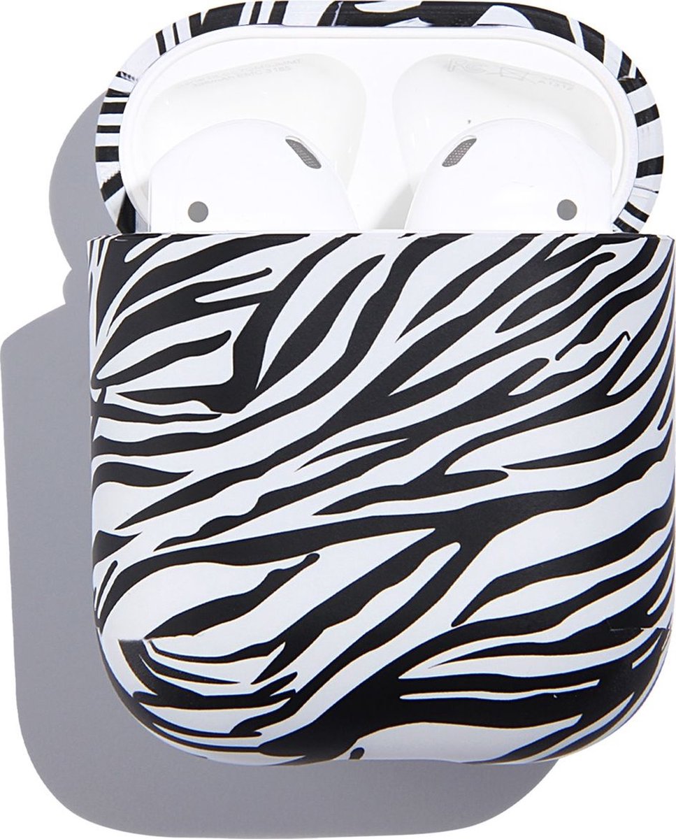 Mobigear Zebra Hoesje geschikt voor Apple AirPods 2 Hardcase Hoesje - Zwart / Wit