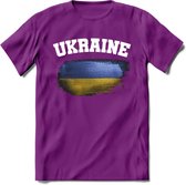 Oekraine vlag T-Shirt | Dames - Heren – Unisex Kleding | Ukraine support shirt | Tshirt Met Print - Paars - S