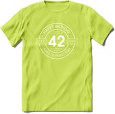 42th Happy Birthday T-shirt | Vintage 1980 Aged to Perfection | 42 jaar verjaardag cadeau | Grappig feest shirt Heren – Dames – Unisex kleding | - Groen - M
